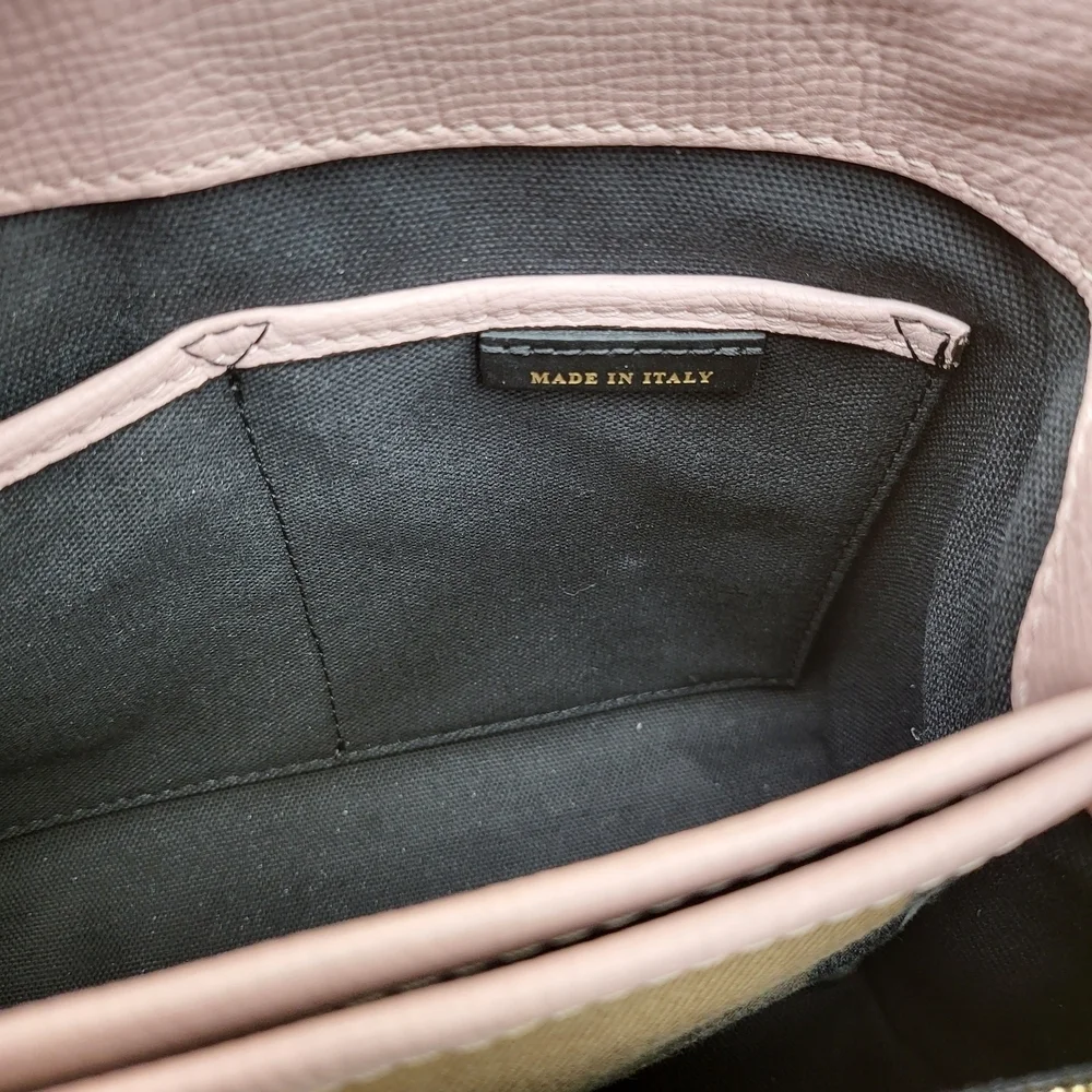 BURBERRY Camberley Calfskin Leather Pale Orchid Handbag, Authentic W/ COA..